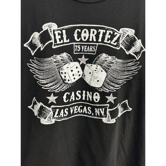 El Cortez Casino Las Vegas NV 75 Years Mens Graphic T-Shirt 2XL Black Cotton - Picture 4 of 8